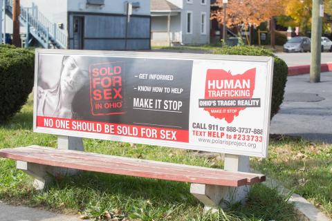  The Ohio Human Trafficking Task Force has been calling attention to the issue through advertisements on park benches.